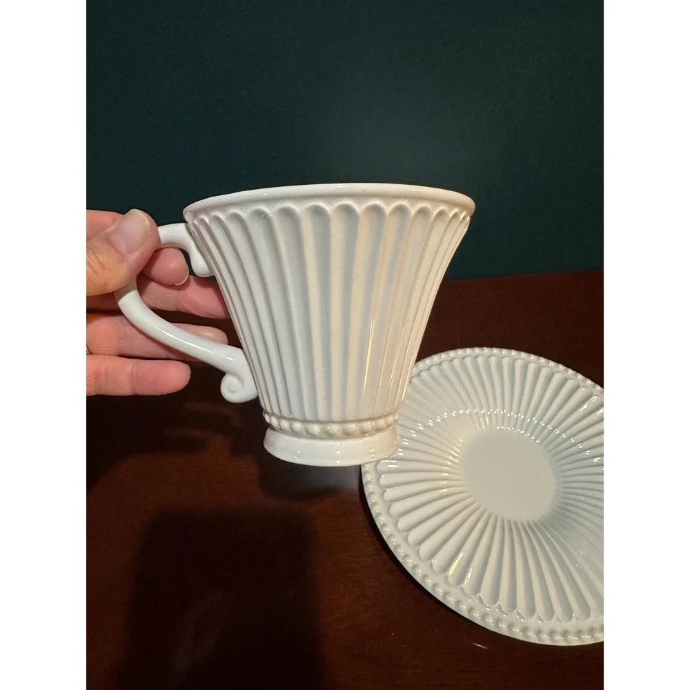 Vintage Lenox Butler's Pantry Gourmet "Fluted" Cup and Saucer Set - Picture 3 of 9